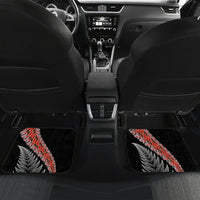 New Zealand Maori Rugby Player Car Mats Maori and Silver Fern Half Style LT03 Set 2pcs - Back Black - Polynesian Pride
