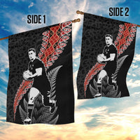 New Zealand Maori Rugby Player Garden Flag Maori and Silver Fern Half Style LT03 - Polynesian Pride
