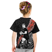New Zealand Maori Rugby Player Kid T Shirt Maori and Silver Fern Half Style LT03 - Polynesian Pride