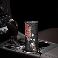 New Zealand Maori Rugby Player Skinny Tumbler Maori and Silver Fern Half Style LT03 - Polynesian Pride