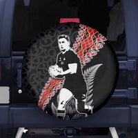 New Zealand Maori Rugby Player Spare Tire Cover Maori and Silver Fern Half Style LT03 - Polynesian Pride