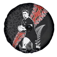 New Zealand Maori Rugby Player Spare Tire Cover Maori and Silver Fern Half Style LT03 - Polynesian Pride