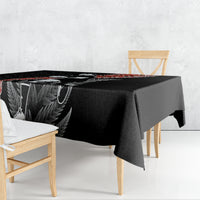 New Zealand Maori Rugby Player Tablecloth Maori and Silver Fern Half Style