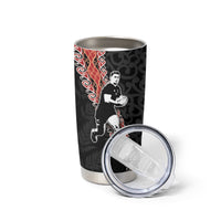 New Zealand Maori Rugby Player Tumbler Cup Maori and Silver Fern Half Style LT03 - Polynesian Pride