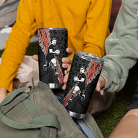New Zealand Maori Rugby Player Tumbler Cup Maori and Silver Fern Half Style LT03 - Polynesian Pride