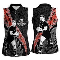 New Zealand Maori Rugby Player Women Sleeveless Polo Shirt Maori and Silver Fern Half Style LT03 - Polynesian Pride