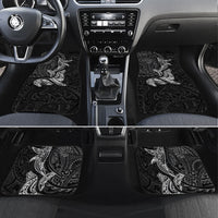 Hawaiian Monk Seal and Whale Car Mats Kakau Tribal Pattern Grayscale