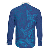 Hawaiian Monk Seal and Whale Family Matching Mermaid Dress and Hawaiian Shirt Kakau Tribal Pattern Blue Color LT03 - Polynesian Pride