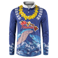 Hawaiian Sea Animals Button Sweatshirt Whales Shark and Turtle Guardians with Tribal Pattern