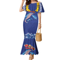 Hawaiian Sea Animals Mermaid Dress Whales Shark and Turtle Guardians with Tribal Pattern