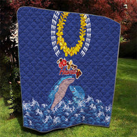 Hawaiian Sea Animals Quilt Whales Shark and Turtle Guardians with Tribal Pattern
