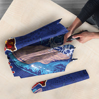 Hawaiian Sea Animals Umbrella Whales Shark and Turtle Guardians with Tribal Pattern