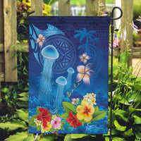 Fiji Jellyfish Garden Flag Tapa Patterns and Hibiscus Sea Vibe