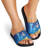 Fiji Jellyfish Slide Sandals Tapa Patterns and Hibiscus Sea Vibe LT03 - Polynesian Pride