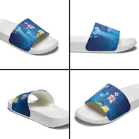 Fiji Jellyfish Slide Sandals Tapa Patterns and Hibiscus Sea Vibe LT03 - Polynesian Pride