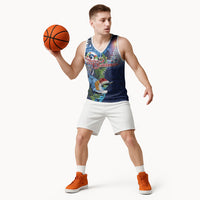 New Zealand Merry Christmas Basketball Jersey Maori Tribal Pattern with Xmas Tui Bird LT03 - Polynesian Pride