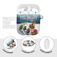 New Zealand and Australia Merry Christmas AirPods Case Kiwi Birds Skiing and Koala Santa Riding Kangaroo LT03 - Polynesian Pride