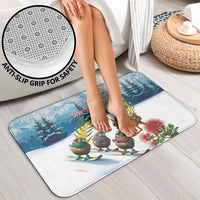 New Zealand and Australia Merry Christmas Bathroom Set Kiwi Birds Skiing and Koala Santa Riding Kangaroo LT03 - Polynesian Pride
