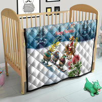 New Zealand and Australia Merry Christmas Quilt Kiwi Birds Skiing and Koala Santa Riding Kangaroo LT03 - Polynesian Pride
