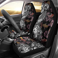 Hawaiian and Japanese Together Car Seat Cover Polynesian Triball Tattoo Koi Carps and Sakura LT03 - Polynesian Pride