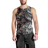 Hawaiian and Japanese Together Men Tank Top Polynesian Triball Tattoo Koi Carps and Sakura LT03 - Polynesian Pride