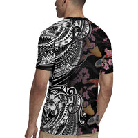 Hawaiian and Japanese Together Rugby Jersey Polynesian Triball Tattoo Koi Carps and Sakura LT03 - Polynesian Pride