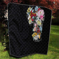 Hawaiian and Japanese Together Quilt Colorful Traditional Japanese Tattoo and Kakau Pattern Black Color LT03 - Polynesian Pride