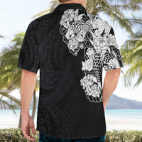 Hawaiian and Japanese Together Hawaiian Shirt Japanese Koi Fish Tattoo and Kakau Pattern Black Color LT03 - Polynesian Pride