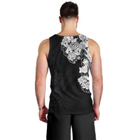 Hawaiian and Japanese Together Men Tank Top Japanese Koi Fish Tattoo and Kakau Pattern Black Color LT03 - Polynesian Pride