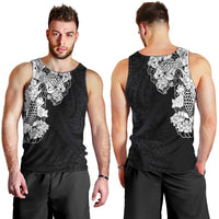 Hawaiian and Japanese Together Men Tank Top Japanese Koi Fish Tattoo and Kakau Pattern Black Color LT03 - Polynesian Pride