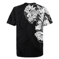 Hawaiian and Japanese Together Rugby Jersey Japanese Koi Fish Tattoo and Kakau Pattern Black Color LT03 - Polynesian Pride