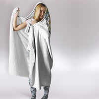 Hawaiian and Japanese Together Hooded Blanket Colorful Traditional Japanese Tattoo and Kakau Pattern White Color LT03 - Polynesian Pride