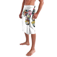 Hawaiian and Japanese Together Lavalava Colorful Traditional Japanese Tattoo and Kakau Pattern White Color LT03 - Polynesian Pride