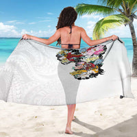 Hawaiian and Japanese Together Sarong Colorful Traditional Japanese Tattoo and Kakau Pattern White Color LT03 - Polynesian Pride