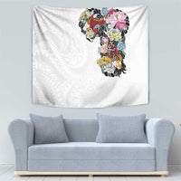 Hawaiian and Japanese Together Tapestry Colorful Traditional Japanese Tattoo and Kakau Pattern White Color LT03 - Polynesian Pride