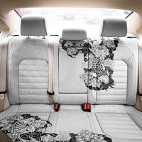 Hawaiian and Japanese Together Back Car Seat Cover Japanese Koi Fish Tattoo and Kakau Pattern White Color LT03 - Polynesian Pride