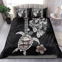 Hawaiian and Japanese Together Bedding Set Japanese Culture and Turtle Kakau Tattoo Black Color LT03 - Polynesian Pride