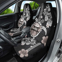 Hawaiian and Japanese Together Car Seat Cover Japanese Culture and Turtle Kakau Tattoo Black Color LT03 - Polynesian Pride
