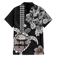 Hawaiian and Japanese Together Hawaiian Shirt Japanese Culture and Turtle Kakau Tattoo Black Color LT03 - Polynesian Pride
