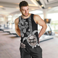 Hawaiian and Japanese Together Men Tank Top Japanese Culture and Turtle Kakau Tattoo Black Color LT03 Black - Polynesian Pride
