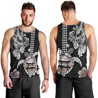 Hawaiian and Japanese Together Men Tank Top Japanese Culture and Turtle Kakau Tattoo Black Color LT03 - Polynesian Pride