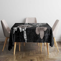 Hawaiian and Japanese Together Tablecloth Japanese Culture and Turtle Kakau Tattoo Black Color LT03 - Polynesian Pride