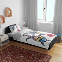 Hawaiian and Japanese Together Bedding Set Japanese Culture and Turtle Kakau Tattoo White Color LT03 - Polynesian Pride