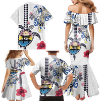 Hawaiian and Japanese Together Family Matching Mermaid Dress and Hawaiian Shirt Japanese Culture and Turtle Kakau Tattoo White Color LT03 - Polynesian Pride