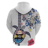 Hawaiian and Japanese Together Hoodie Japanese Culture and Turtle Kakau Tattoo White Color LT03 - Polynesian Pride
