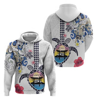 Hawaiian and Japanese Together Hoodie Japanese Culture and Turtle Kakau Tattoo White Color LT03 - Polynesian Pride