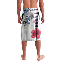 Hawaiian and Japanese Together Lavalava Japanese Culture and Turtle Kakau Tattoo White Color LT03 - Polynesian Pride