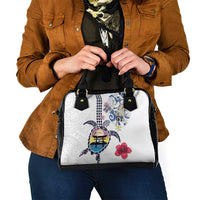 Hawaiian and Japanese Together Shoulder Handbag Japanese Culture and Turtle Kakau Tattoo White Color LT03 - Polynesian Pride