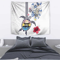 Hawaiian and Japanese Together Tapestry Japanese Culture and Turtle Kakau Tattoo White Color LT03 - Polynesian Pride