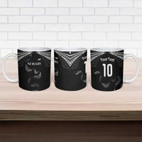 New Zealand Rugby Custom Ceramic Mug Aotearoa Armour Blacks Silver Ferns - Polynesian Pride
